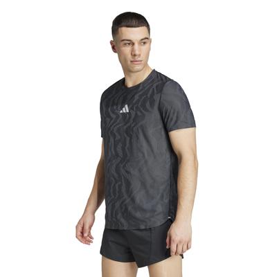 Adidas Ultimate Running Engineered Short Sleeve Black ClimaCool+ T-Shirt, KVL64, Men's, (JC7338)