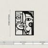 Abstract Picasso Geometric Metal Wall Art Black White Powder Coated Home Decor Gift