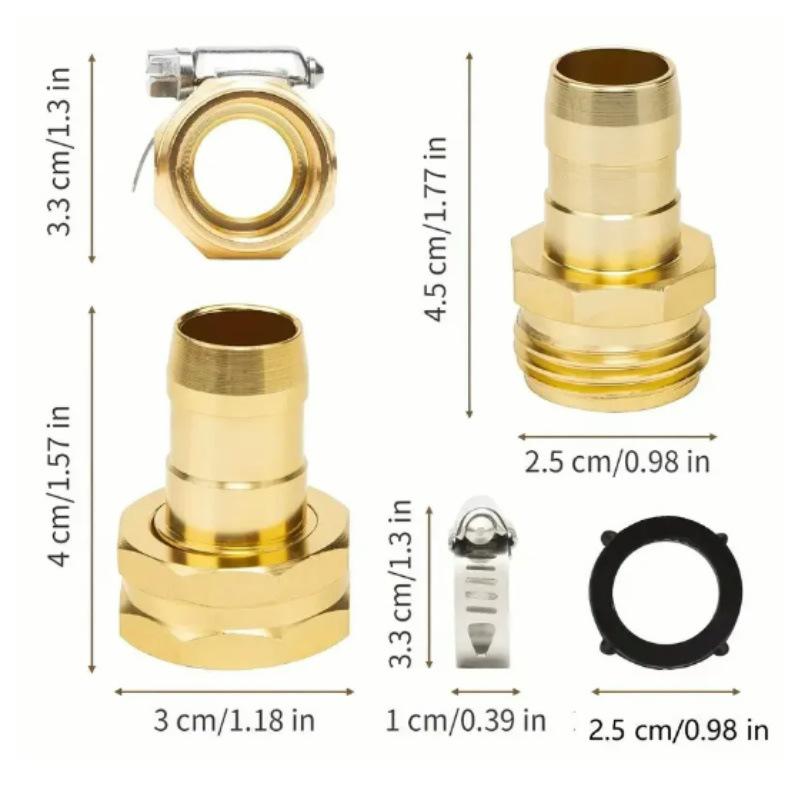 

5/8-3/4Inch Garden Hose Repair Mender Aluminum Water Hose Connector Splicer Mender With Stainless Steel Tightening Clamp