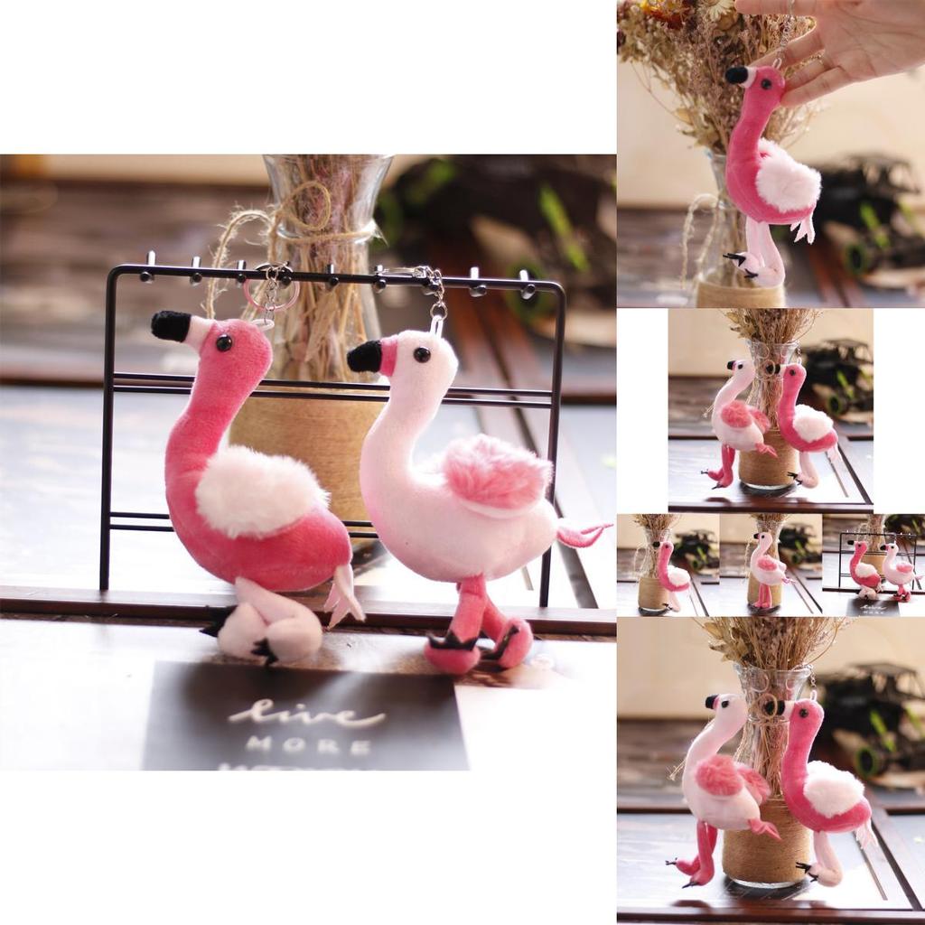 Adorable Flamingo Plush Toy Soft Stuffed Animal For Girls Cute Bag Charm