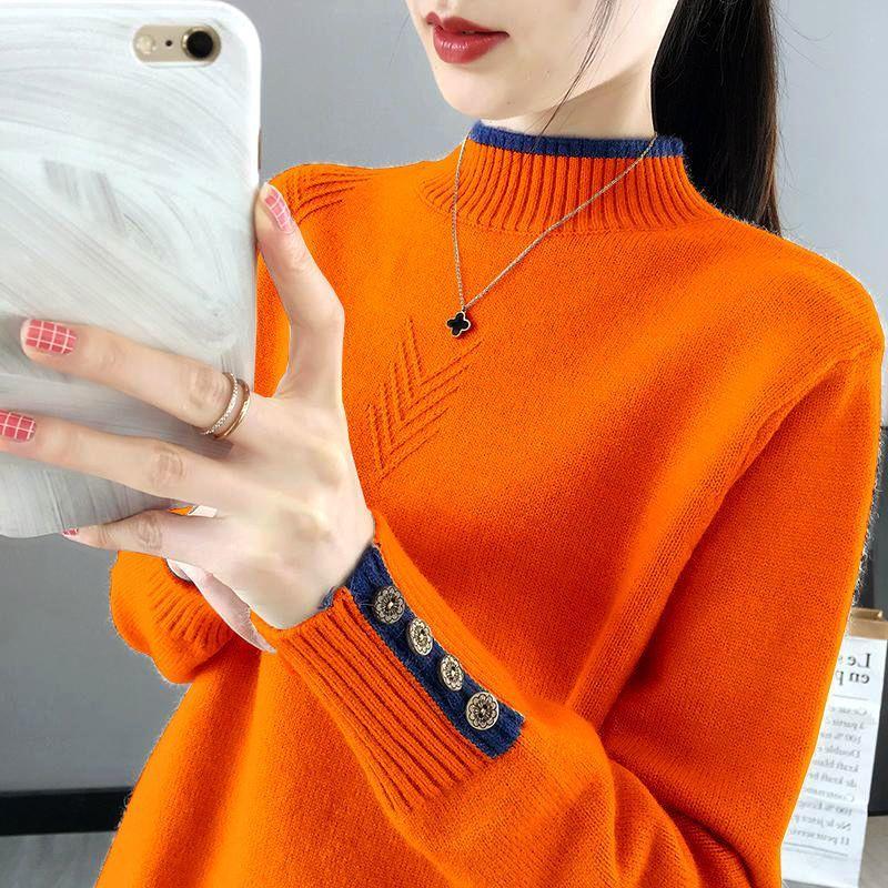 Autumn Winter Women's Turtleneck Sweaters Korean Version New Knitted Sweater Tops Slim Women Pullover Jumper Soft Warm Pull