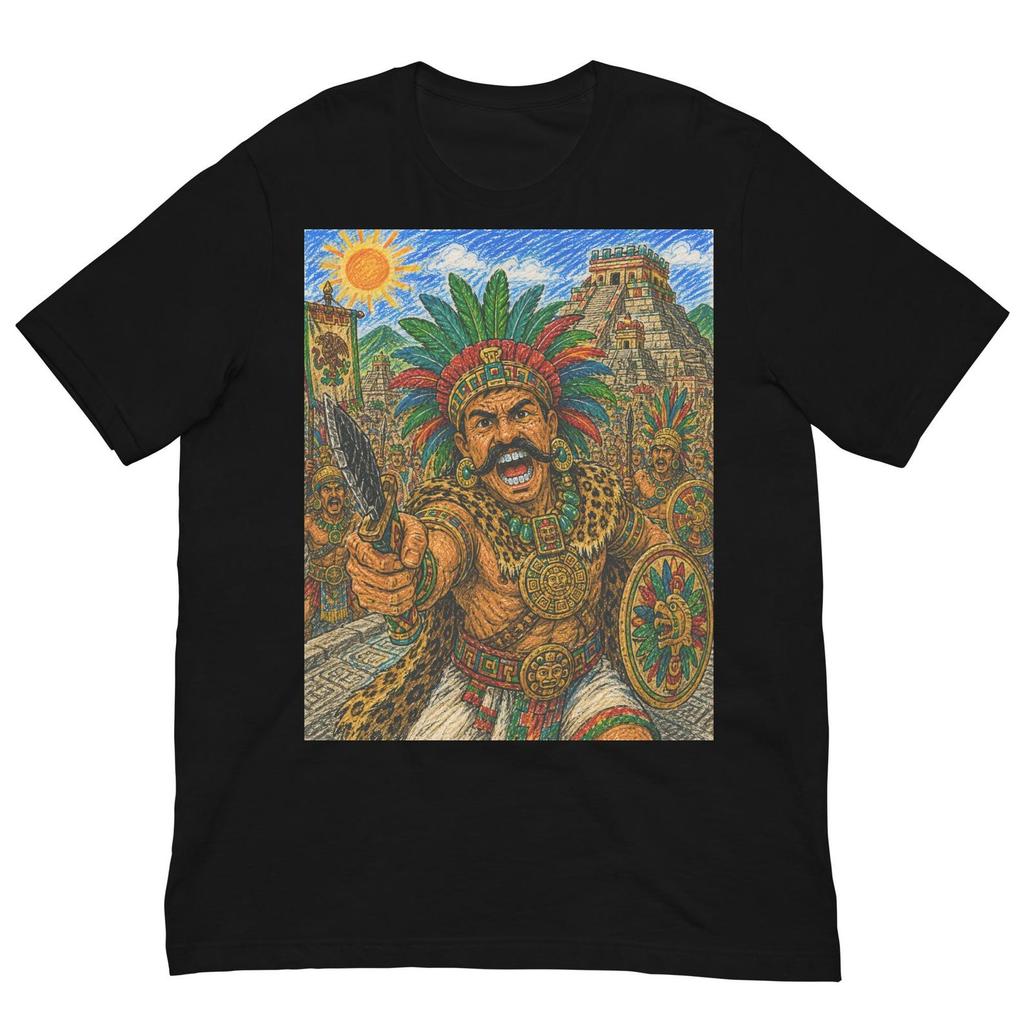 Aztec Jaguar Warrior Shirt, Ancient Mexico Fighter Tee, Indigenous Warrior T-Shirt, Mexican Heritage Graphic, Tribal Art Design