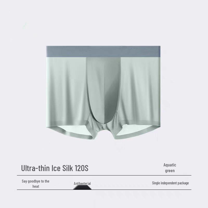 Men's Plus Size Quick-Dry Ice Silk Boxer Briefs - Summer Antibacterial and Breathable.