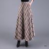 Fustă lungă retro cu carouri, pentru toamnă-iarnă, cu tiv de umbrelă, pentru siluetă pară