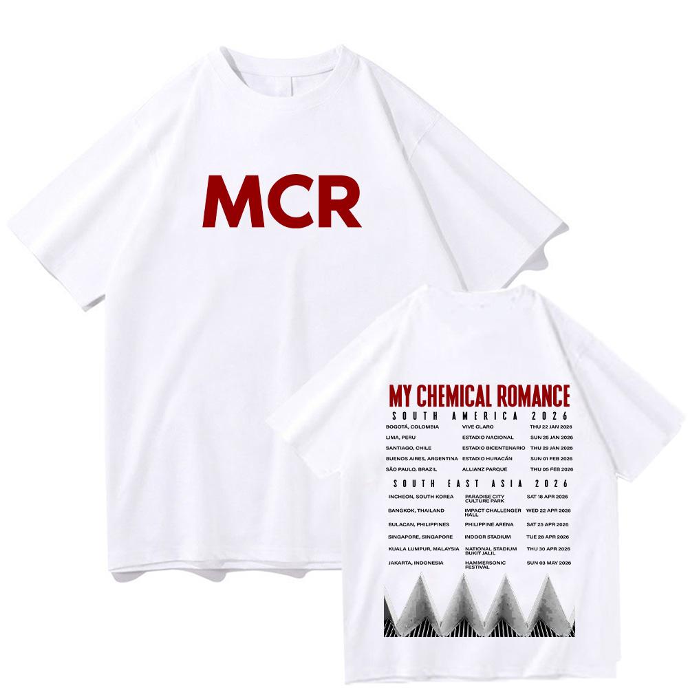 My Chemical Romance Tour 2026 Grafická trička Móda Harajuku Dámská Pánská Topy Léto Vysoce kvalitní Bavlna Krátký rukáv Y2K Trička
