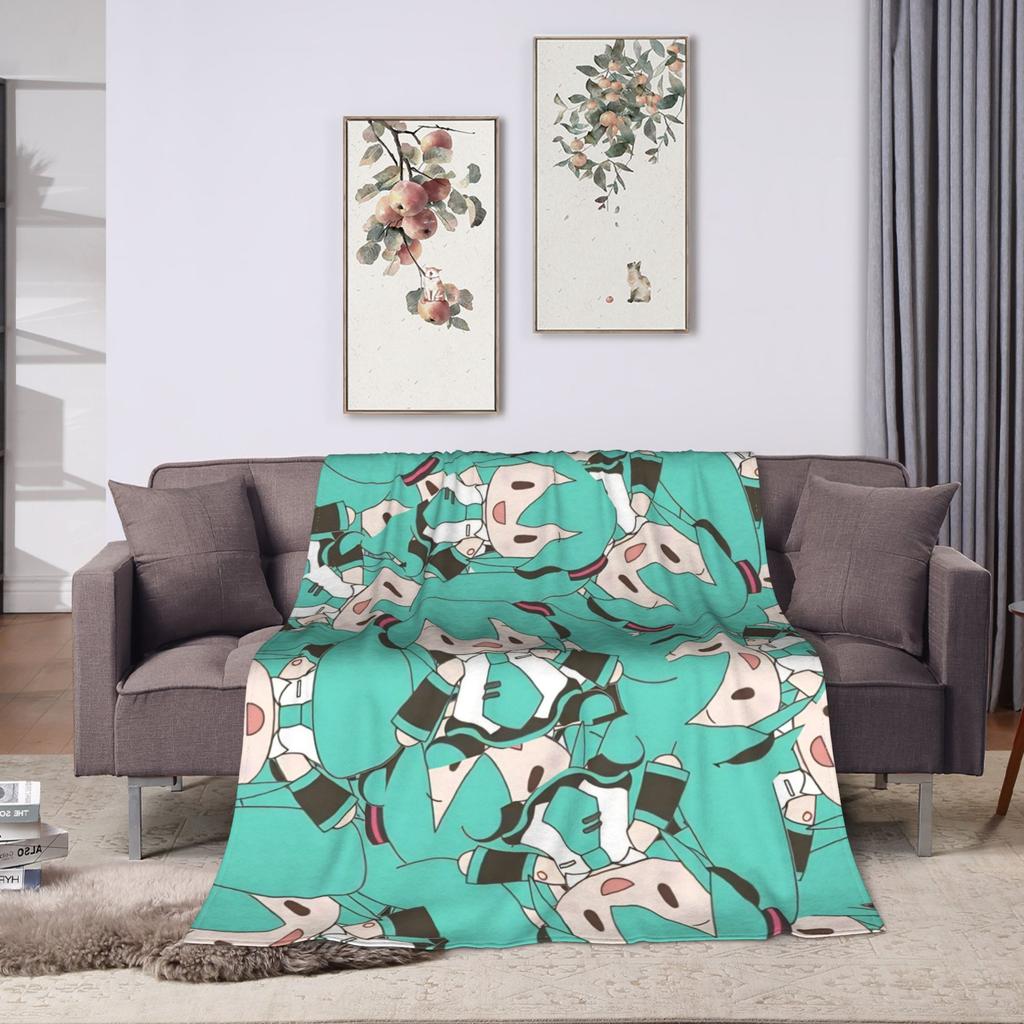 Hatsune Miku Anime Fashion Blankets Fleece Winter Multi-function Super Soft Throw Fashion Blanket for Home Bedroom Rug Piece