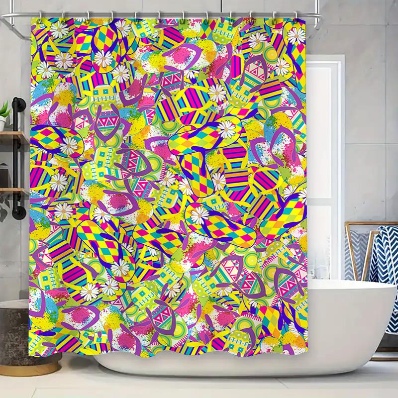 

Blue Gold White Waterproof Shower Curtain With Thick Print For Bathroom Decor Modern Home Decoration Shiny Velvet Fabric 72X84In W60H190(CM)-1 Pcs