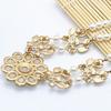 Yousheng Women Necklace Bohemian Elegant Double-layer Sun Flower Pendant Geometric Ladies Faux Pearl Choker Necklace Jewelry Decoration Gift for