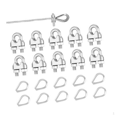 10 Pieces M5 Wire Cable Clamps Rope Clips Accessories Portable Professional Practical U Shaped