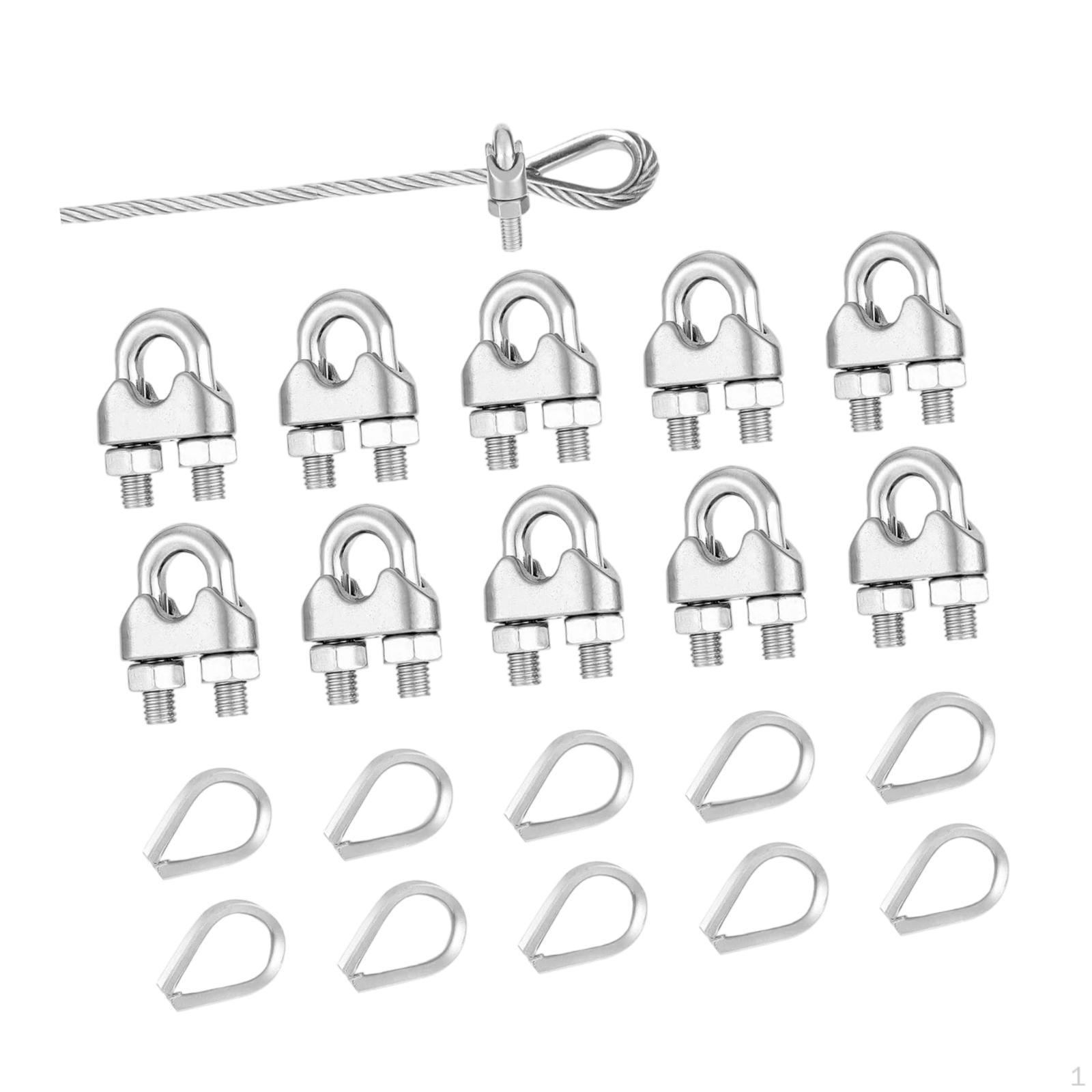 

10 Pieces M5 Wire Cable Clamps Rope Clips Accessories Portable Professional Practical U Shaped