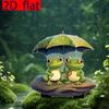 Frog with umbrella, 2D flat, acrylic, garden decoration, floor plugs, suitable for courtyard, potted plants, lawn, Christmas, Halloween