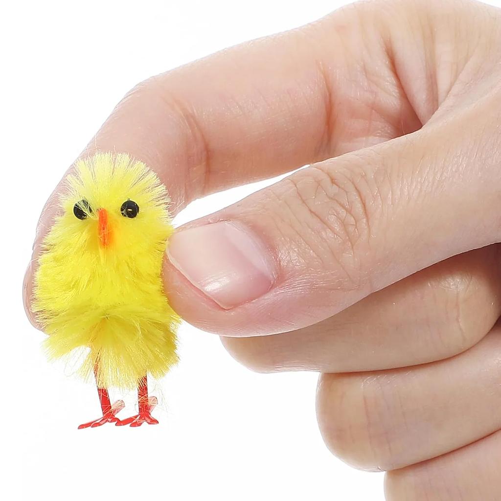 24-144 ST Gula Bomullstusskyckling Påskplyschkyckling för Högtidsdekorationer Festdekoration Söta Påskdekorationer för Barn