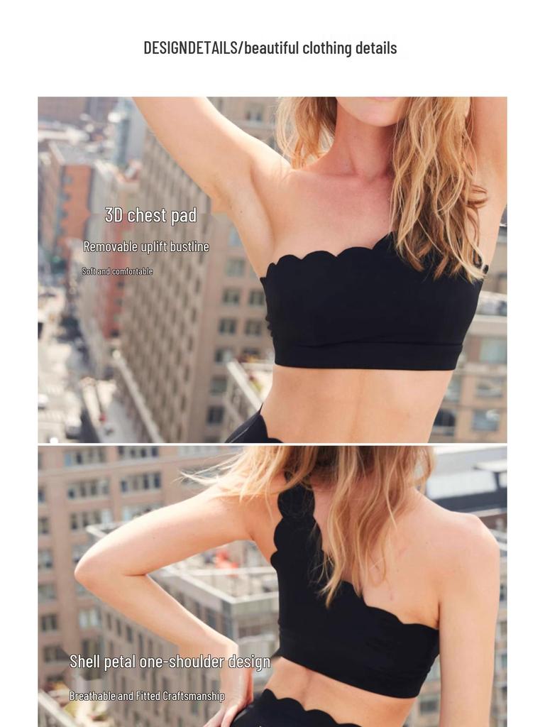 Shockproof Medium Support Backless Sports Bra with Removable Cups - Minimizes Chest Appearance for Yoga & Fitness