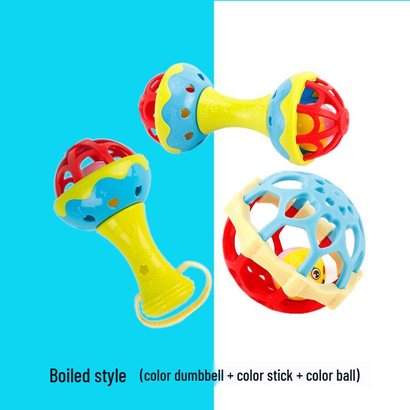Soft Teething Rattle Stick: Baby Grip & Roll Dumbbell Ball for Crawling and Education (0-1 Year)