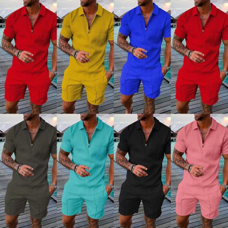 

Knitted sweater new men s casual pure POLO zipper lapel shirt short sleeve cover XXXL