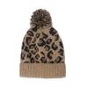 Cross-border Amazon, European and American New Wool Hats, Casual Trendy Ear Protectors, Hairball Thermal Hats, Leopard Print Knitted Hats