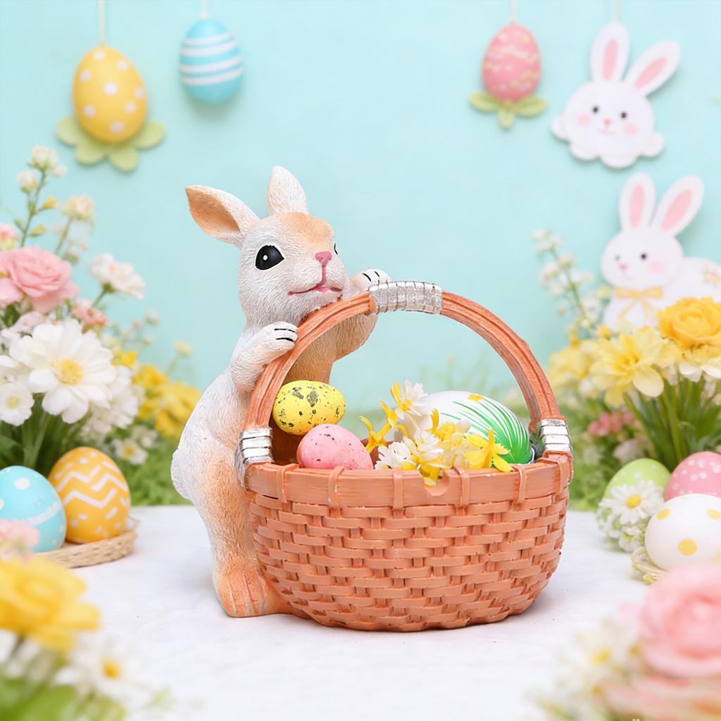Easter Creative Basket Resin Decorative Ornament