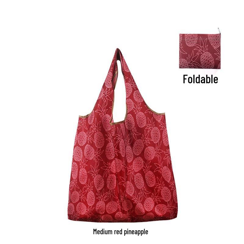 Medium Foldable 210D Oxford Cloth Shopping Bag, Convertible to Shoulder or Handbag, Ideal for Groceries and Camping