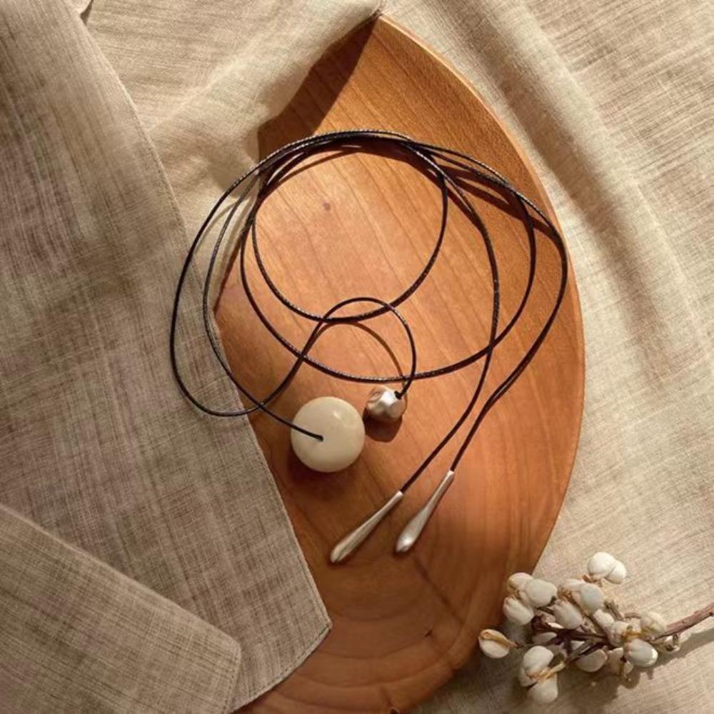 Korean Style Cord Necklace Vintage Trend Choker Fashion Bead Pendant Necklace  Women