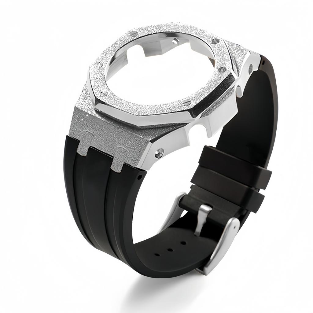 GMA-S2100 Mod-Kit für Casio G-SHOCK GMA S2100 Damen Edelstahl Metallgehäuse Gummi-Uhrenarmband Modifizierte Uhrenarmband-Zubehörteile