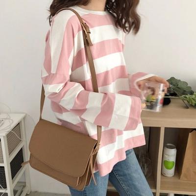 Maglietta a maniche lunghe a righe casual da donna