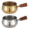 Stainless Steel Pouring Cups With Wooden Handle Stackable Dip Saucers For Heating Butter And Preparing Coffee