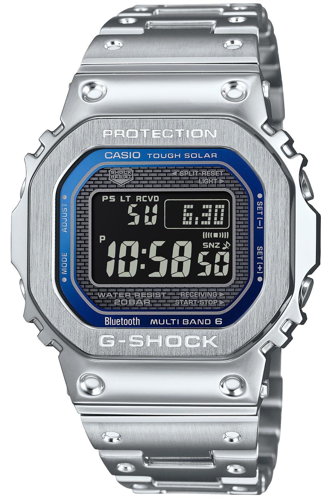 

[Casio] Годинник G-Shock []Оснащений Bluetooth, повністю металевий радіоприймач Solar GMW-B5000D-2JF Чоловічий срібний срібний