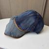 Nouveau lavage et vieux rétro denim patchwork petit bord chapeau octogonal littéraire et loisir chapeau de peintre homme tendance
