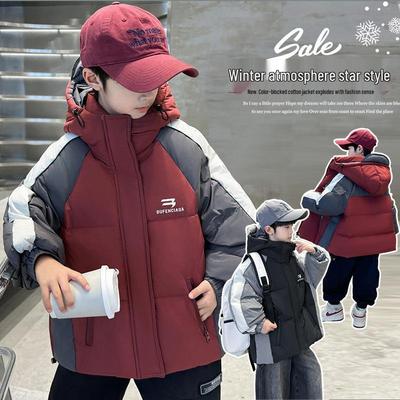 Boys' Winter Thickened Down Cotton Jacket 2025 - Fashionable Middle and Large Children's Warm Coat