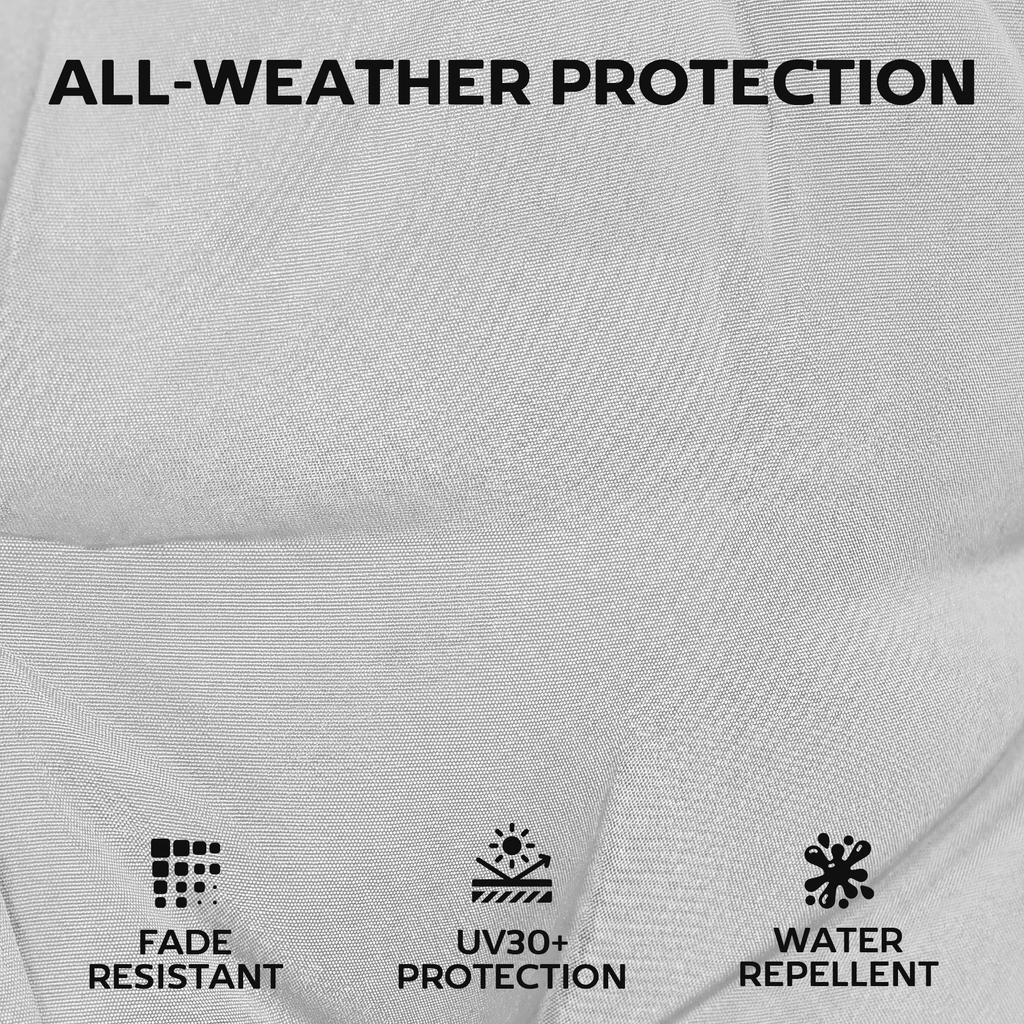 Patio Chair Cushions Set of 4, Waterproof Non-Slip Lounge Chair Cushions, 112x53cm, Light Grey