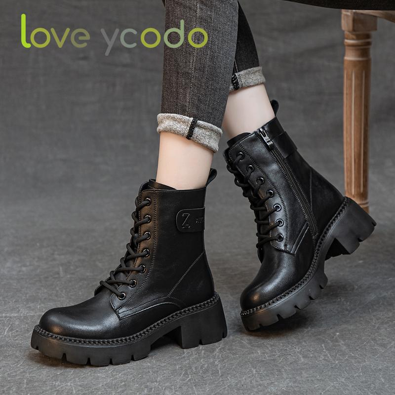 Женские осенние и зимние удобные ботинки Marton из натуральной кожи — фото 11