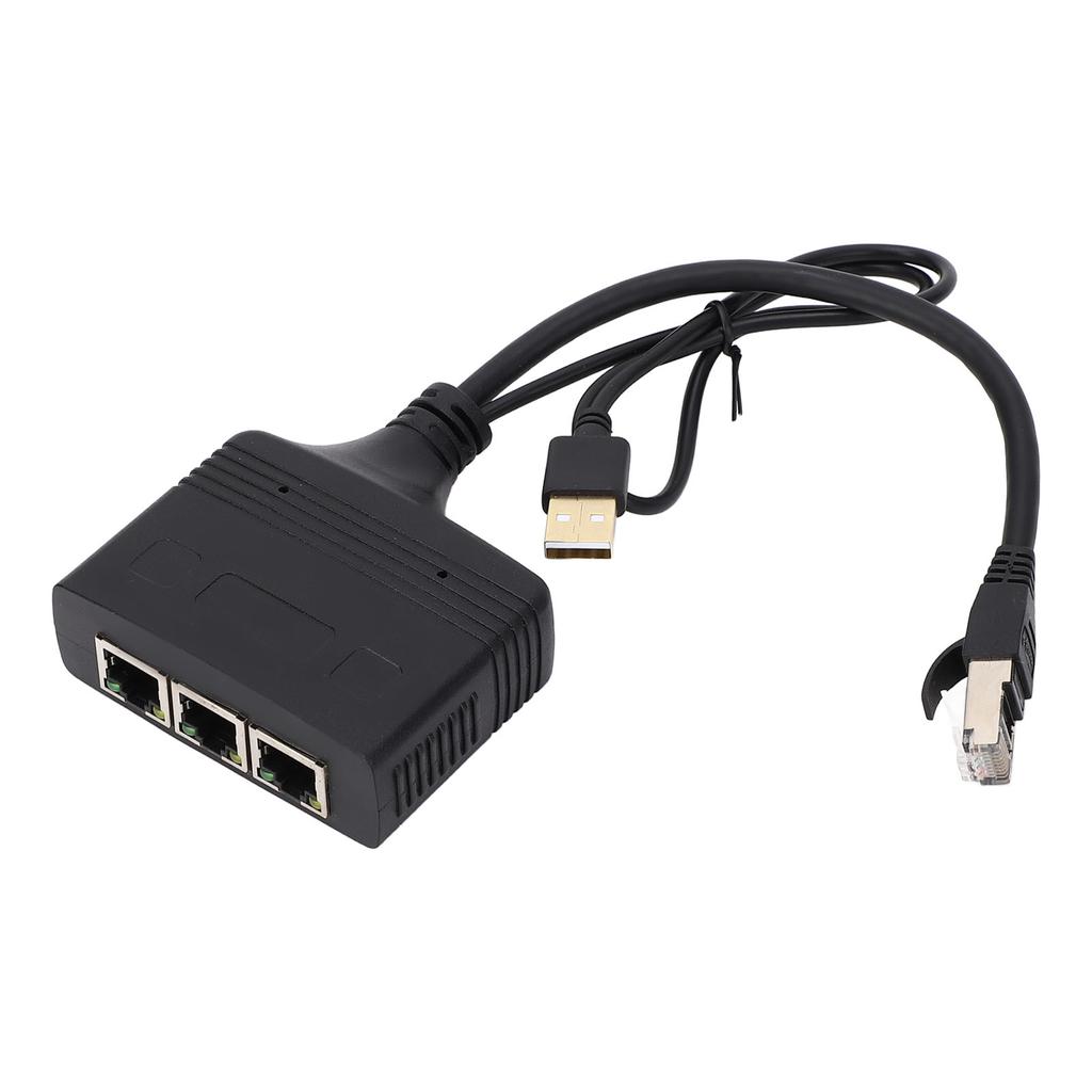Network Splitter 1 To 3 1000Mbps with USB Cable RJ45 Ethernet Splitter Adapter for TV Router