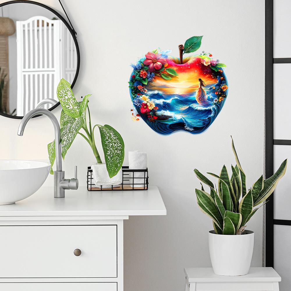 Kreative 3D Apfel Unterwasserwelt Schönheit Rücken Schlafzimmer Wohnzimmer Heimverschönerung Dekoration Wandaufkleber