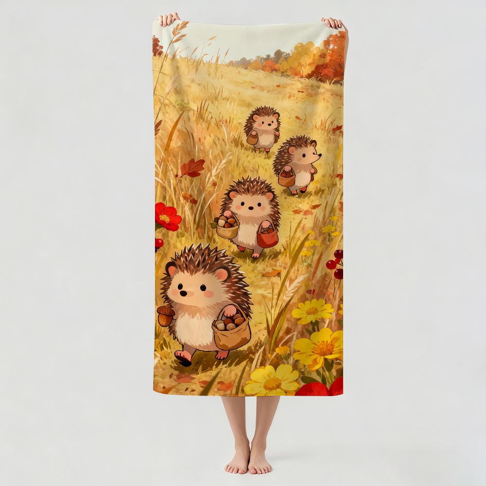 Fashion print Hedgehog Towel Drying Bath Towel Applicable To Light Swimming Camping Yoga Beach Out