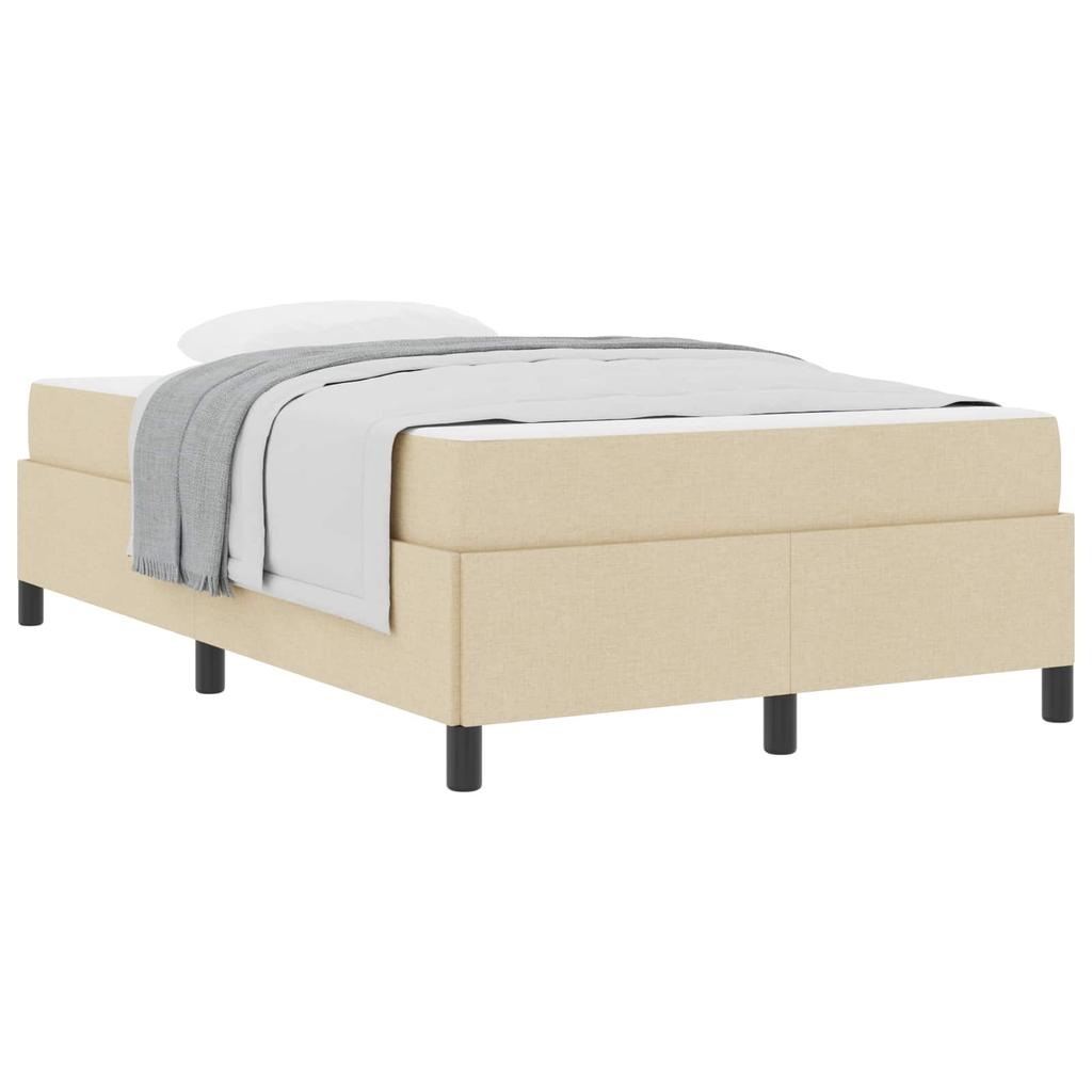 Box Spring Bed Cream 120 x 190 cm Fabric