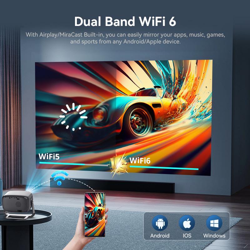 Custom Auto-Focus Home Theater Projector for Bedroom Walls