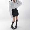 Black PU Leather Mini Skirt Women Side Zipper High Waist Sexy Package Hip Skirt Y2K Street Fashion