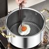 Honeycomb Bottom Non-stick Pot with Glass Lid Slow Cooker Stainless Steel Soup Pot  Dormitory