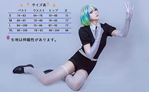 [Hosaku Co., Ltd.] Jewel Character Anime Character Uniform Costume Set with Gloves, Belt, Tie, and Shorts Dress for Halloween, Christmas, and Events (