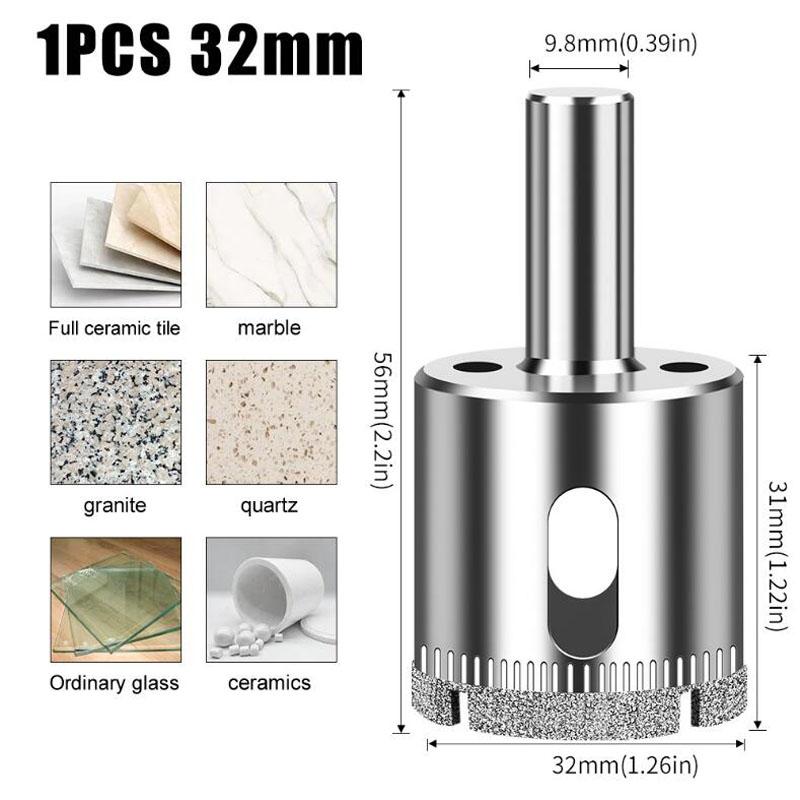 Diamantstanze, integrierter Stahl-Glasbohrer, Fliesen-, Wand-, Marmorstanze, galvanisierter Bohrer, Glaslochöffner