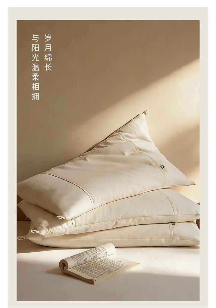 Detachable cotton and linen whole buckwheat skin for cervical protection and sleep aid, home pillow core