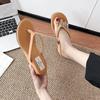 Thick Bottom Slope Heel High Heel Pinch Foot Cool Slippers Women Summer Wear Flip-flops Women 2025 New High-end Cool Slippers Women