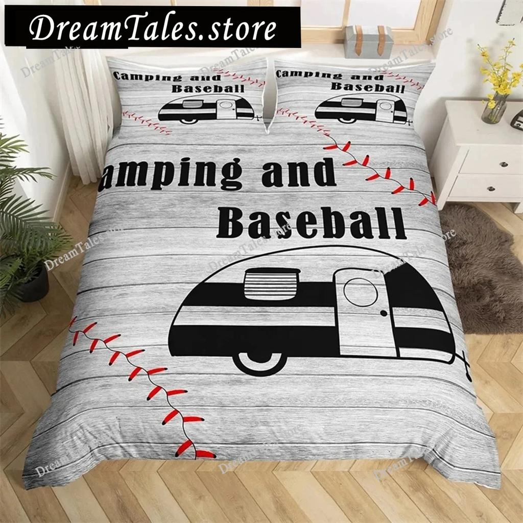 3D Print Baseball Duvet Cover Set Sports Theme Bedding Set King Baseball Gaming Geometry Stripe Quilt Cover for Boy Girl