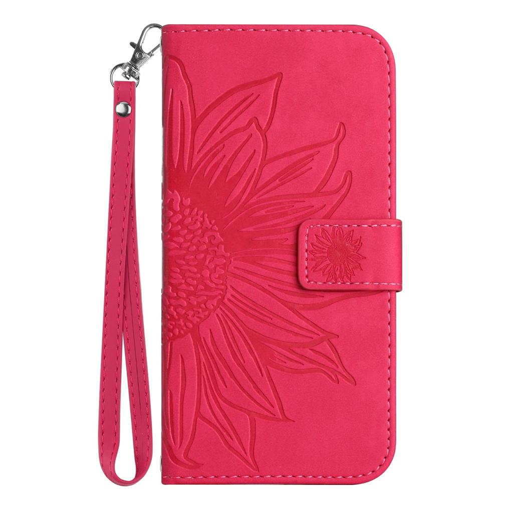 Suitable for iPhone15 Leather Case 13Pro Frosted Sunflower Card Wallet Protective Case 14plus Oblique Span