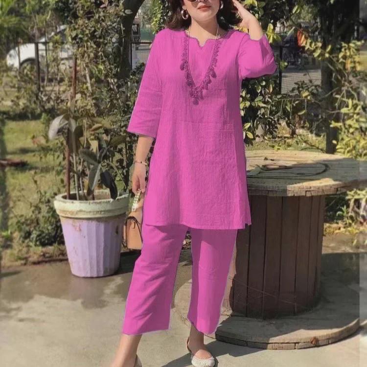 

Spring/Summer Plus Size Ethnic Style Casual Long Sleeve Solid Color Sportswear M білий