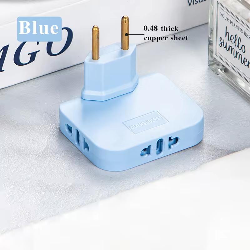 3PCS EU Plug 180° Rotatable Socket Adapter 3 In 1 US Extension Plug Multi Plug Mini Slim Wireless Socket Adapter USB Socket