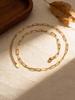 18K Gold Plated Paper Clip Chain Statement Necklace, Minimalist Link Chain Necklaces for Women Waterproof Jewelry Gift