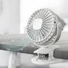 LED fan clip standing desk white illuminated usb fan