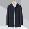 Male Versatile Spring and Autumn New Middle-aged Dad Business Casual Jacket Medium and Long