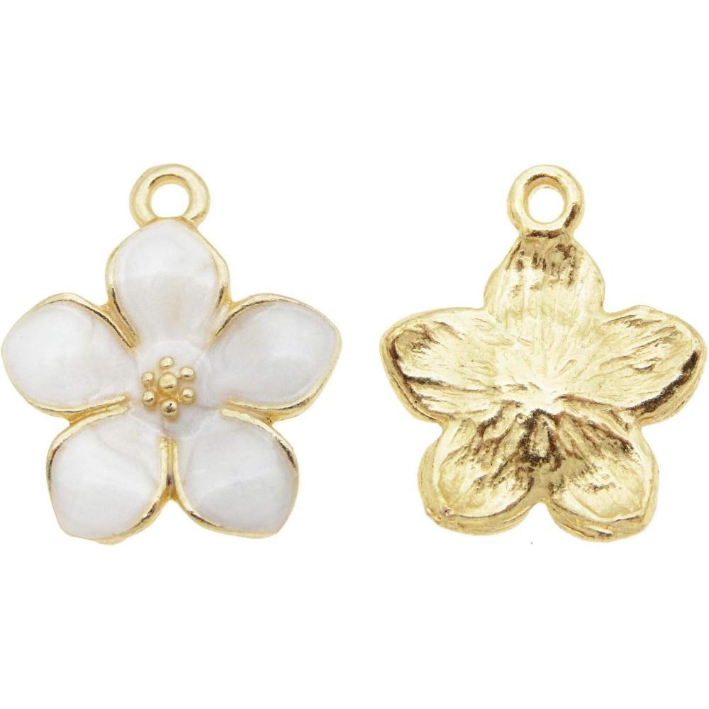 Metal Oil Drip Enamel Flowers Assorted Colors Mixed Petals Craft Charms Bracelets Pendants  DIY Jewellery Making Accessories